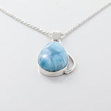 Larimar stone with graceful wavy detailing Pendant