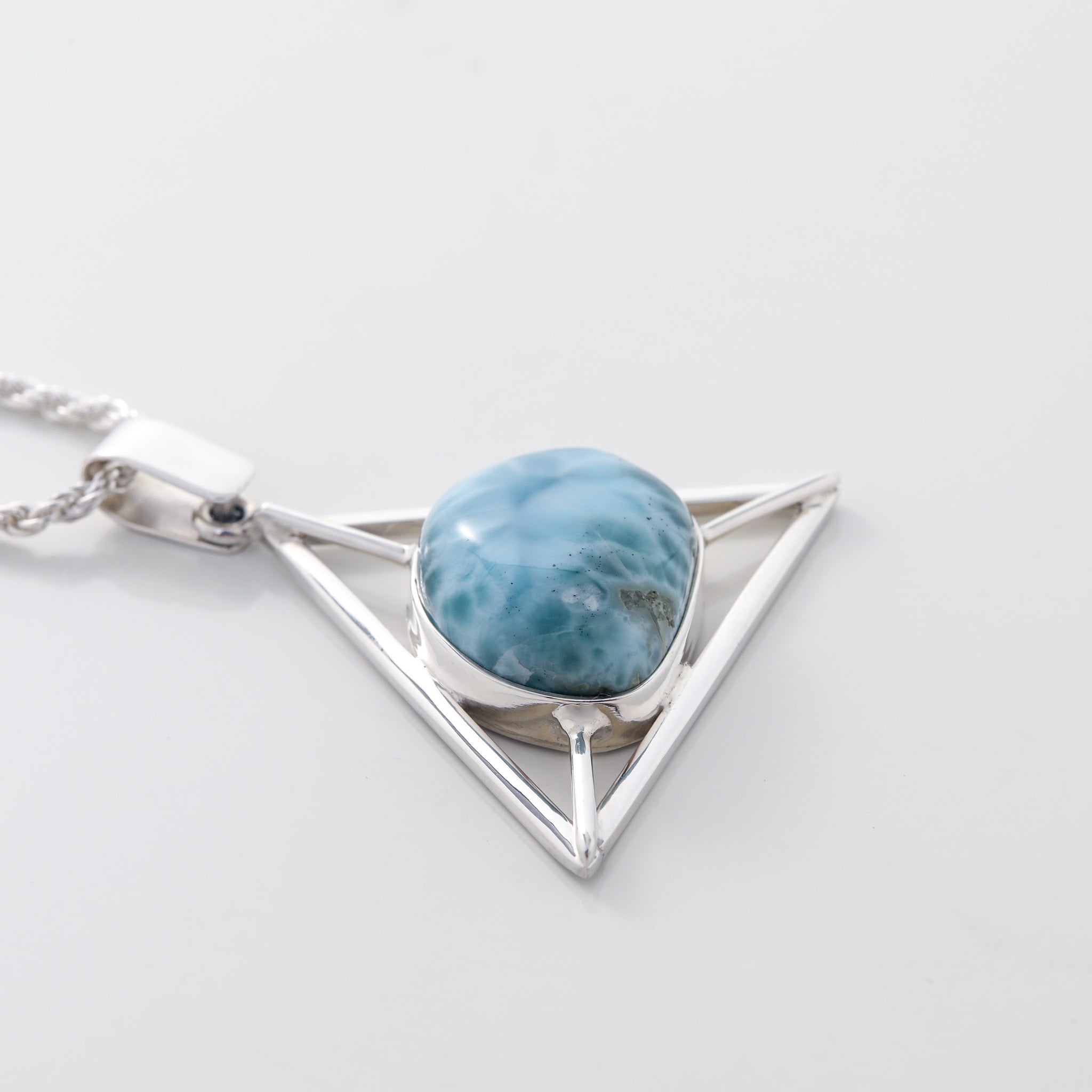 Larimar geometric triangle design Pendant