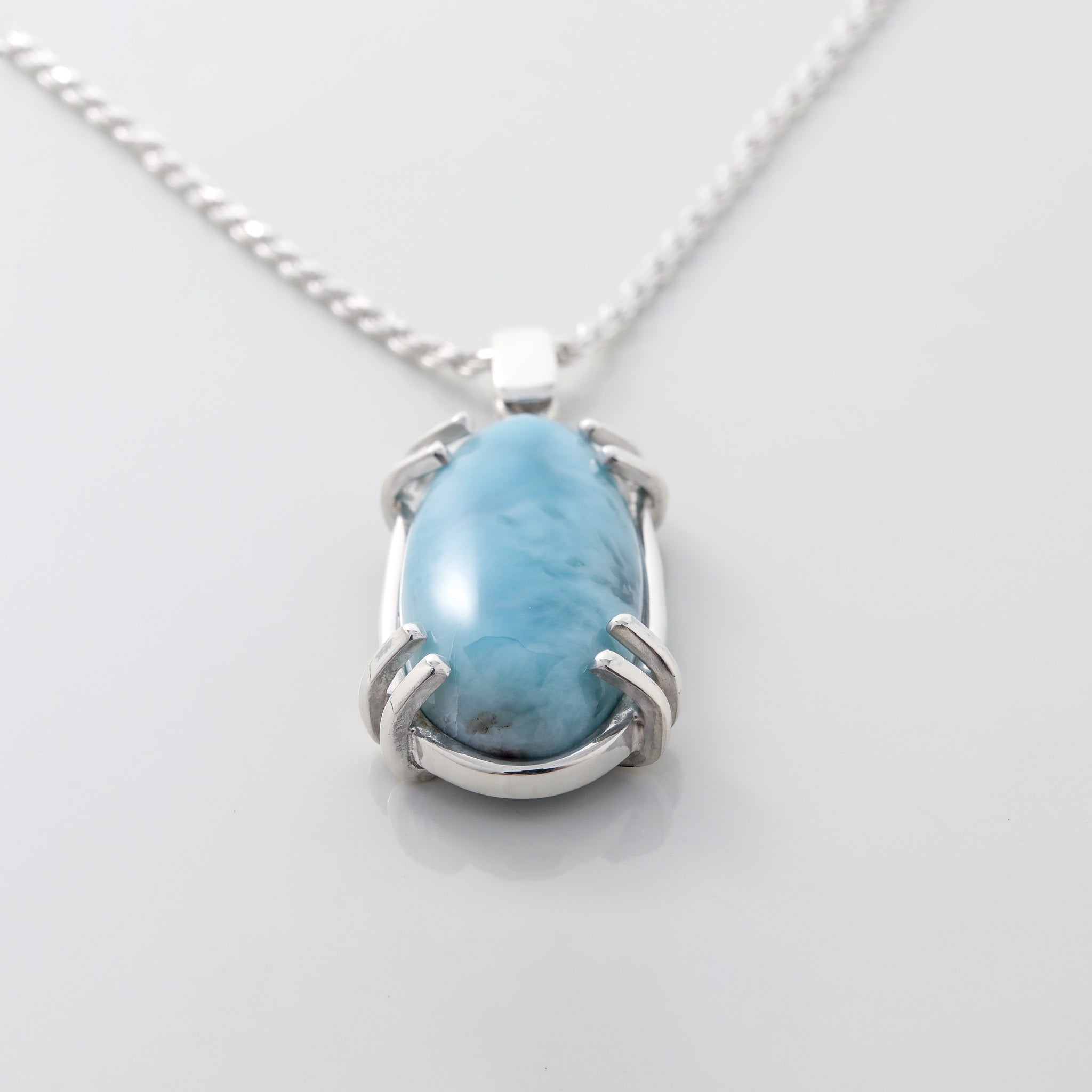 Oval Shape Larimar Pendant Livia