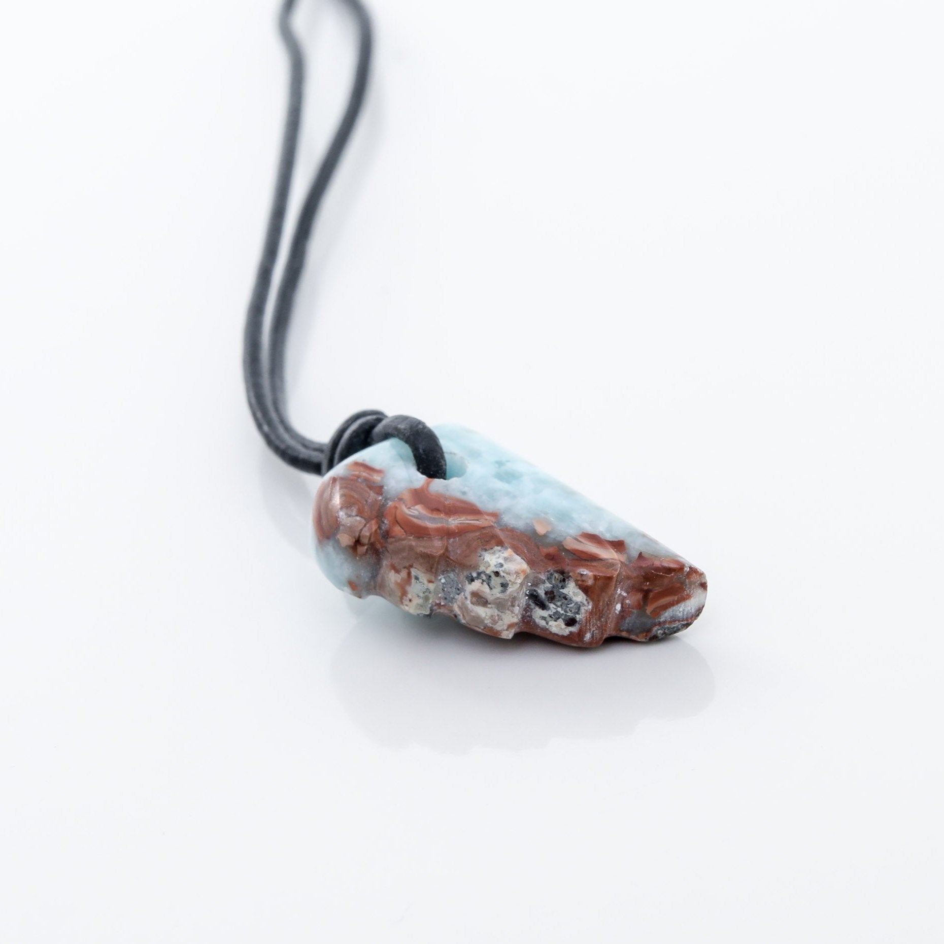 Men Larimar Wing Necklace Onyx