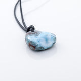 Hand-carved with a heart shape Larimar Necklace