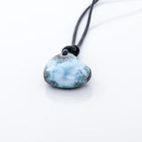 Hand-carved with a heart shape Larimar Necklace