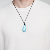 Men Larimar Leather Necklace Rurik