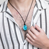 Larimar Leather Necklace Jonah