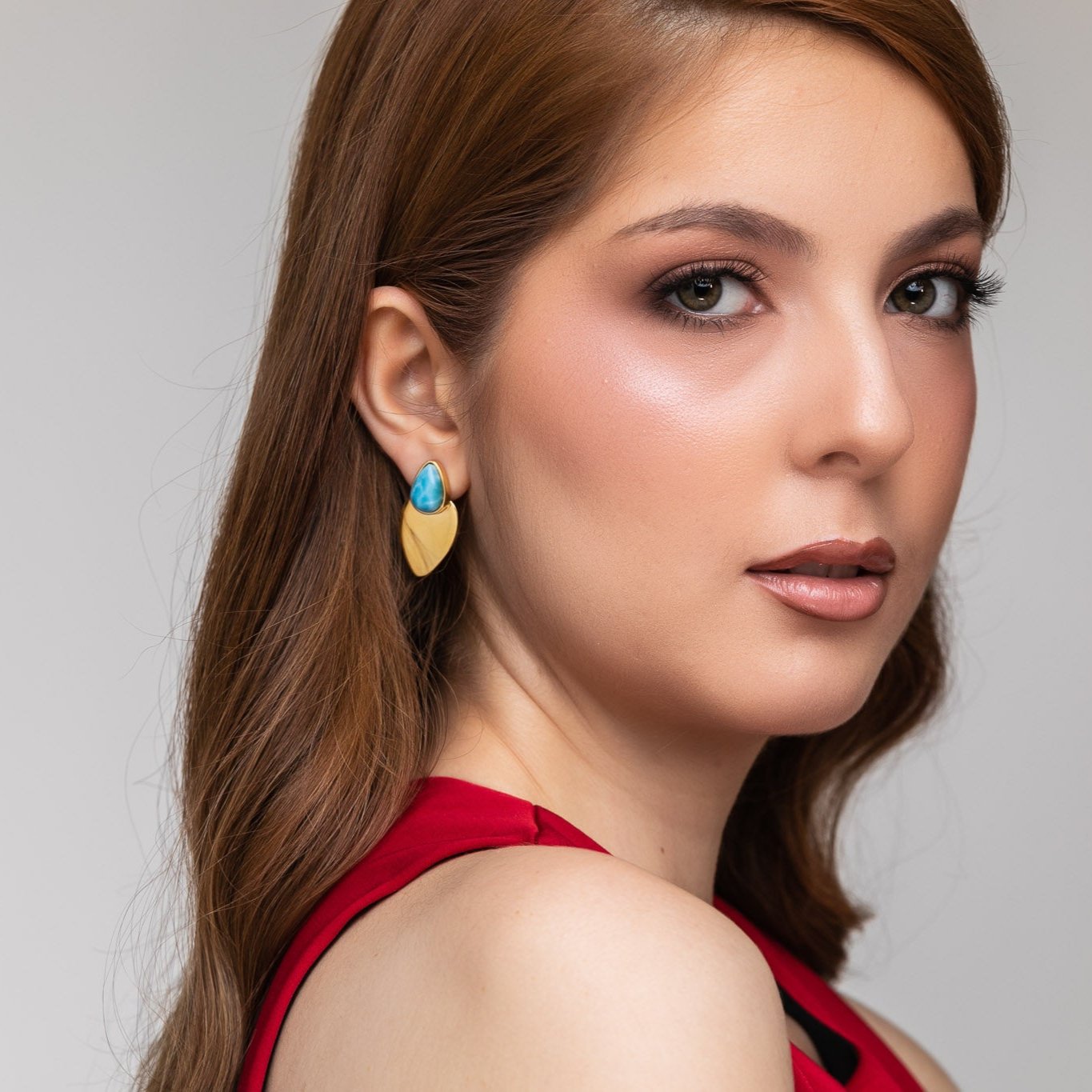 Vermeil Larimar Earrings Vivia