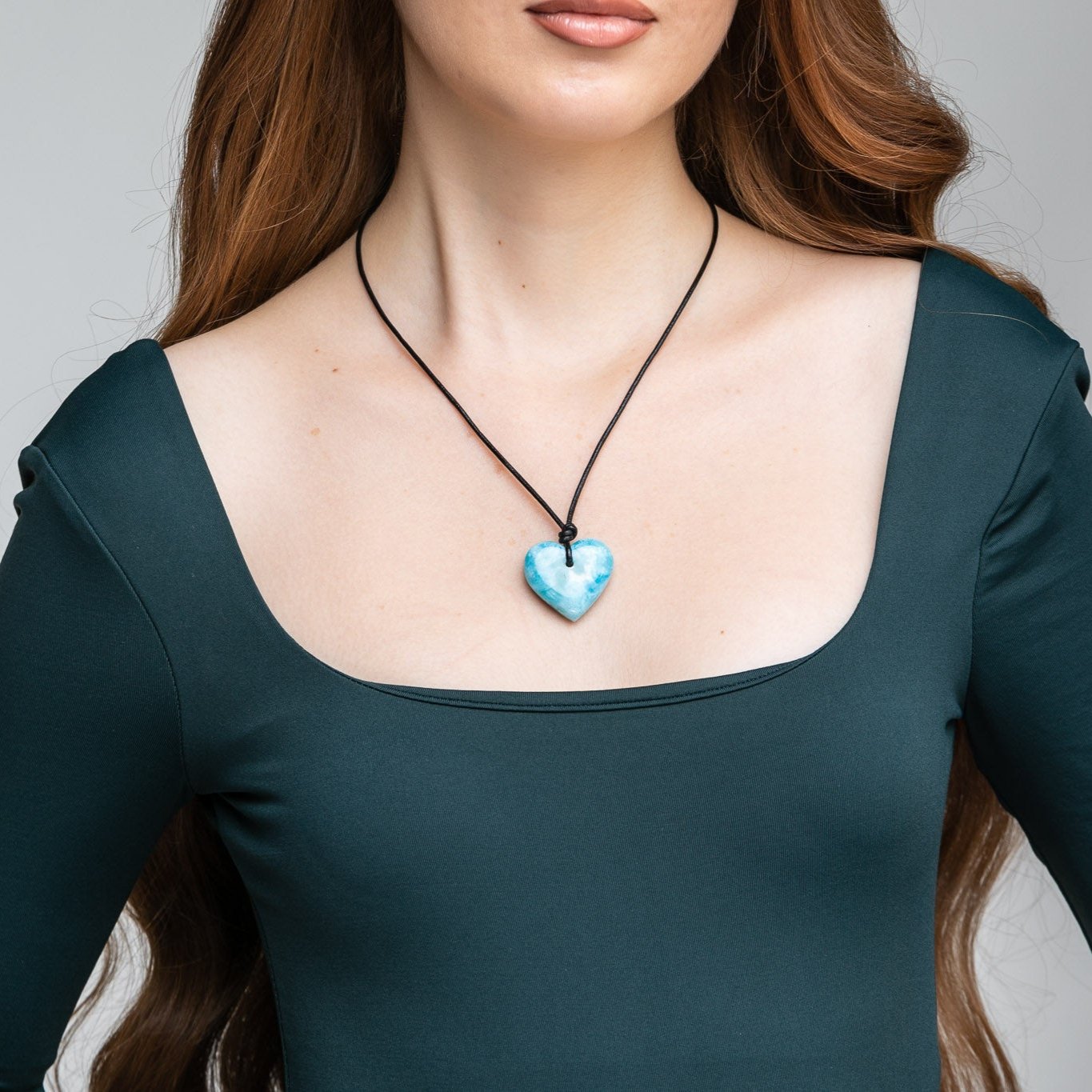 Larimar Heart Necklace Petra | Genuine Larimar | The Larimar