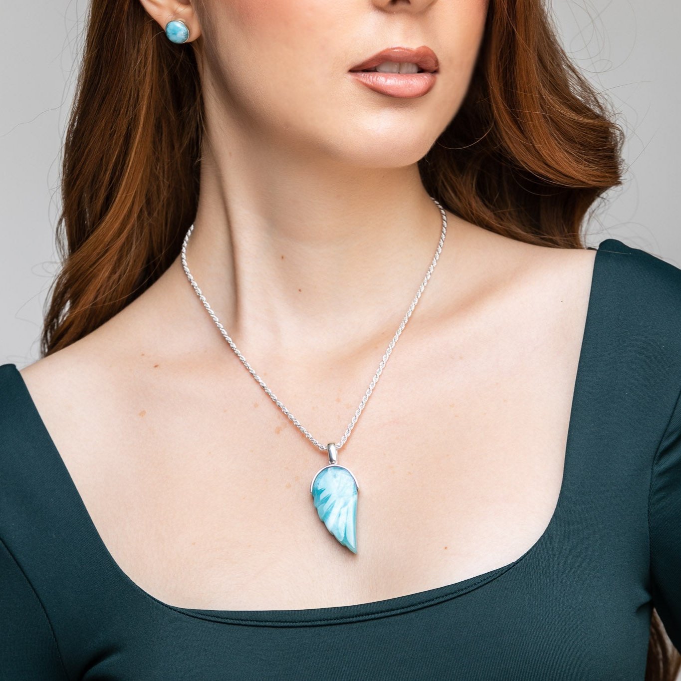 Larimar Wing Pendant Angelina