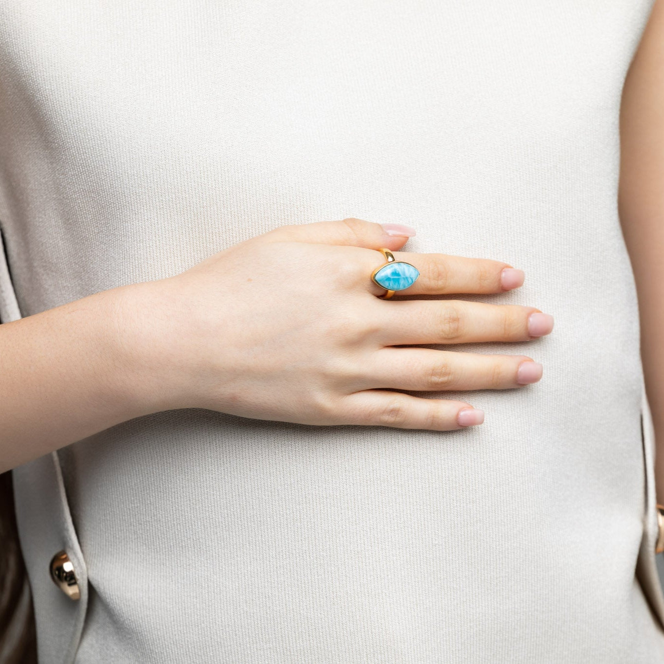 Gold Vermeil Larimar Ring Gala