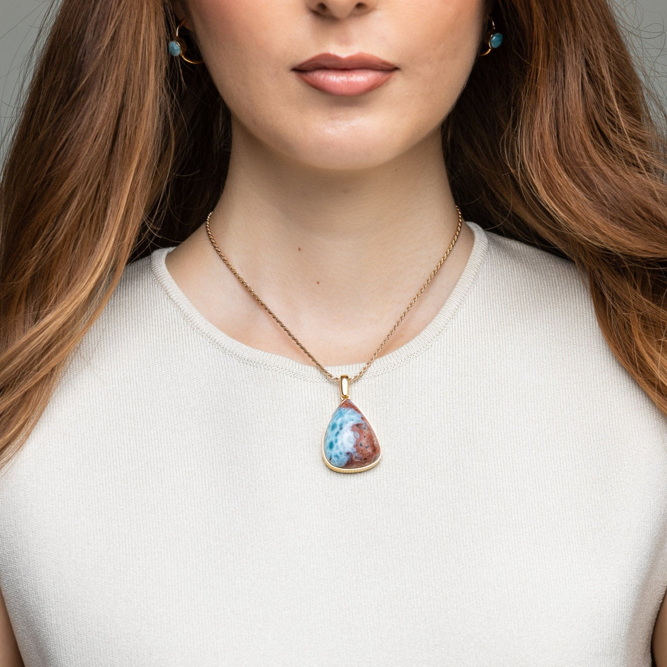 Gold Vermeil Larimar Pendant Gracie