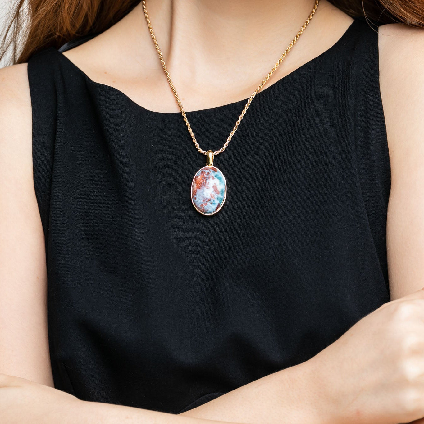 Gold Vermeil Larimar Pendant Milan