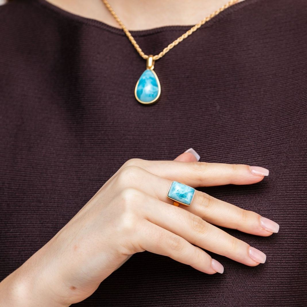 Larimar Gold Vermeil Sloane Pendant