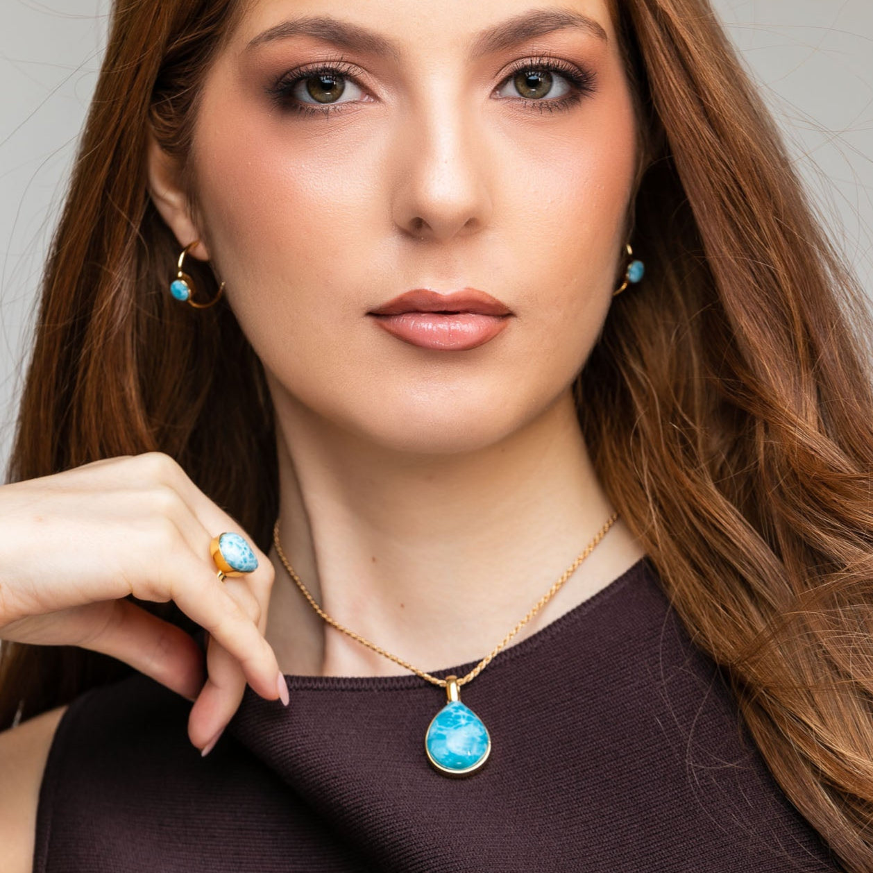 Gold Vermeil Larimar Pendant Sophie