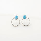 Vienna Oval Larimar Studs