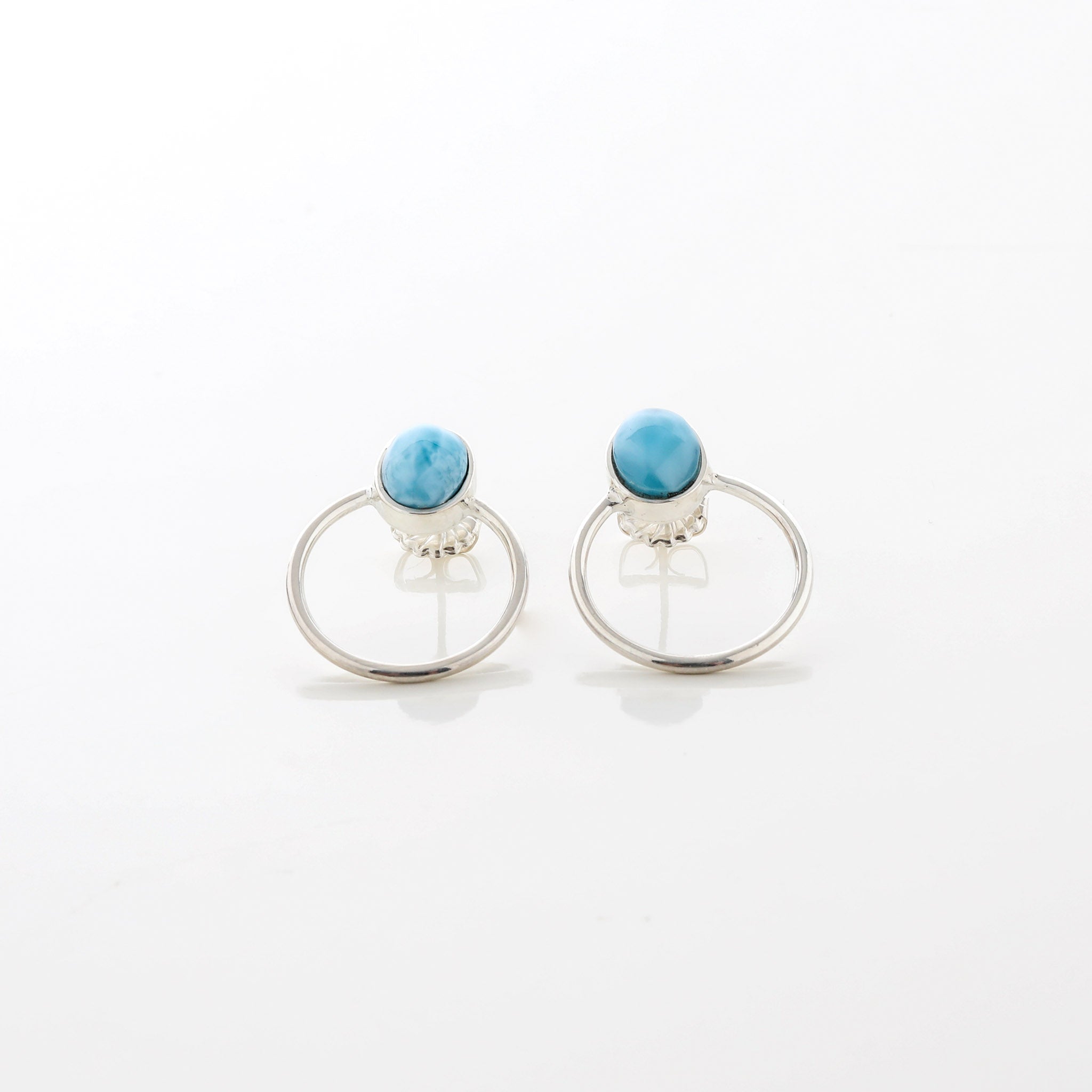 Vienna Oval Larimar Studs