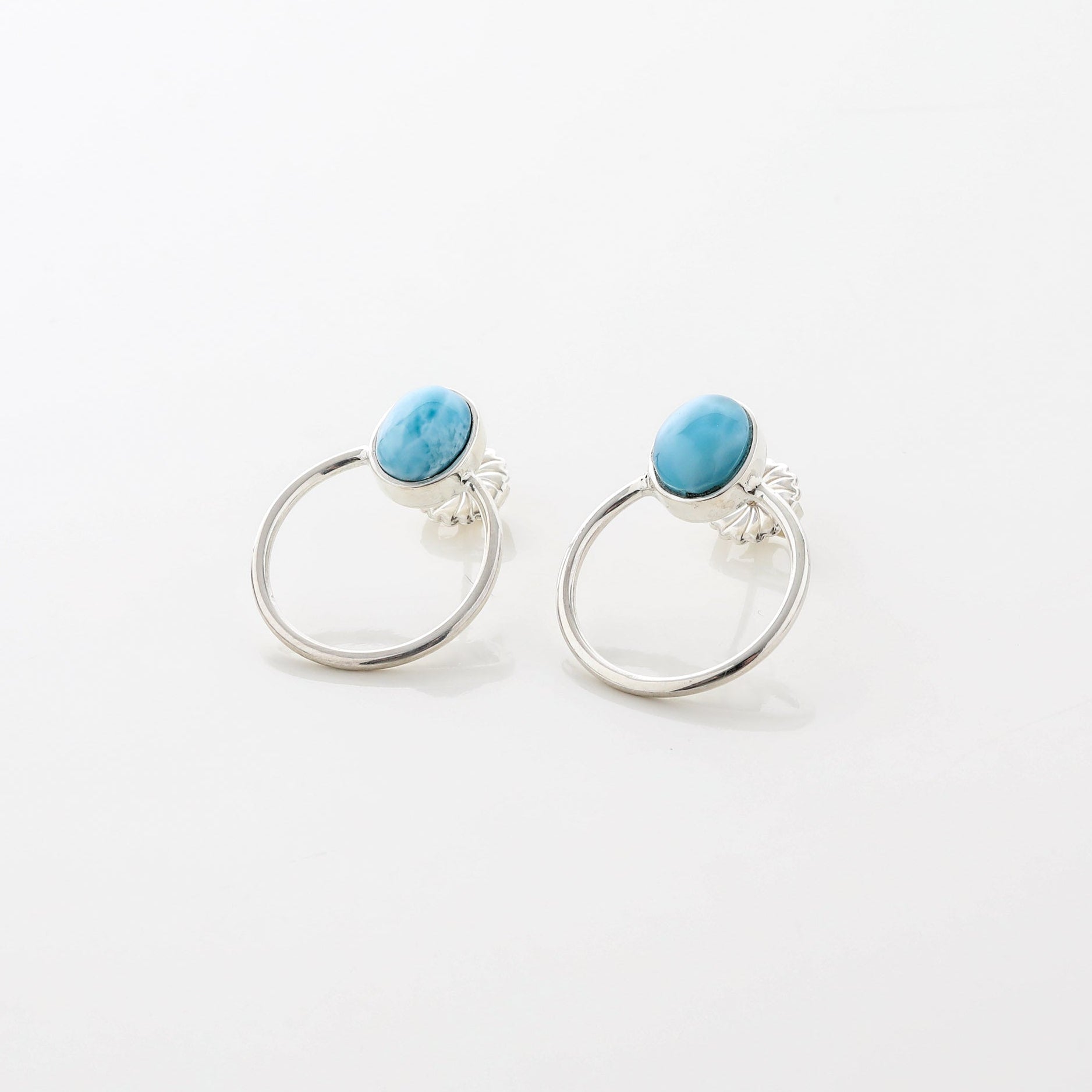 Vienna Oval Larimar Studs