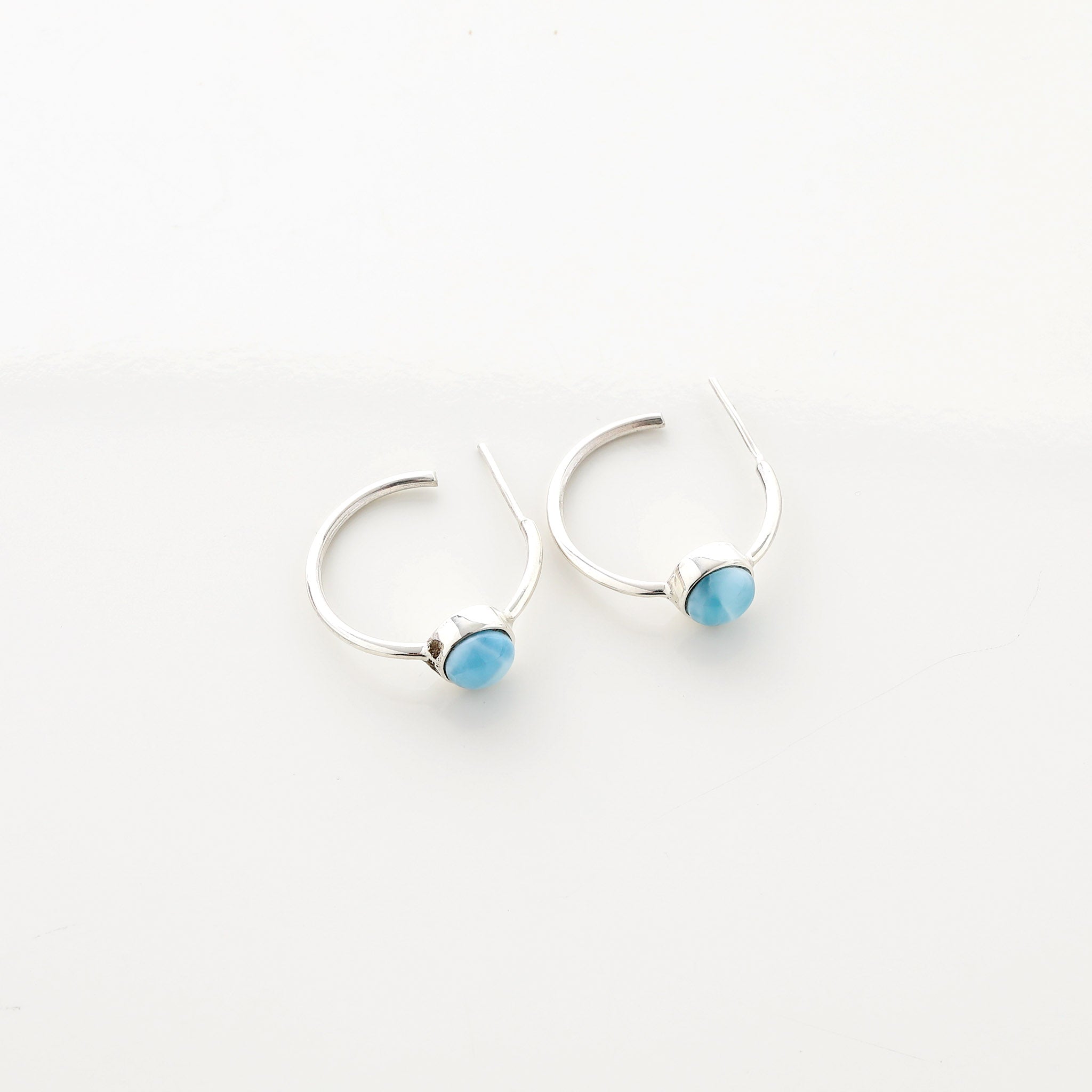 Larimar Earrings Valencia Minimalist Hoops