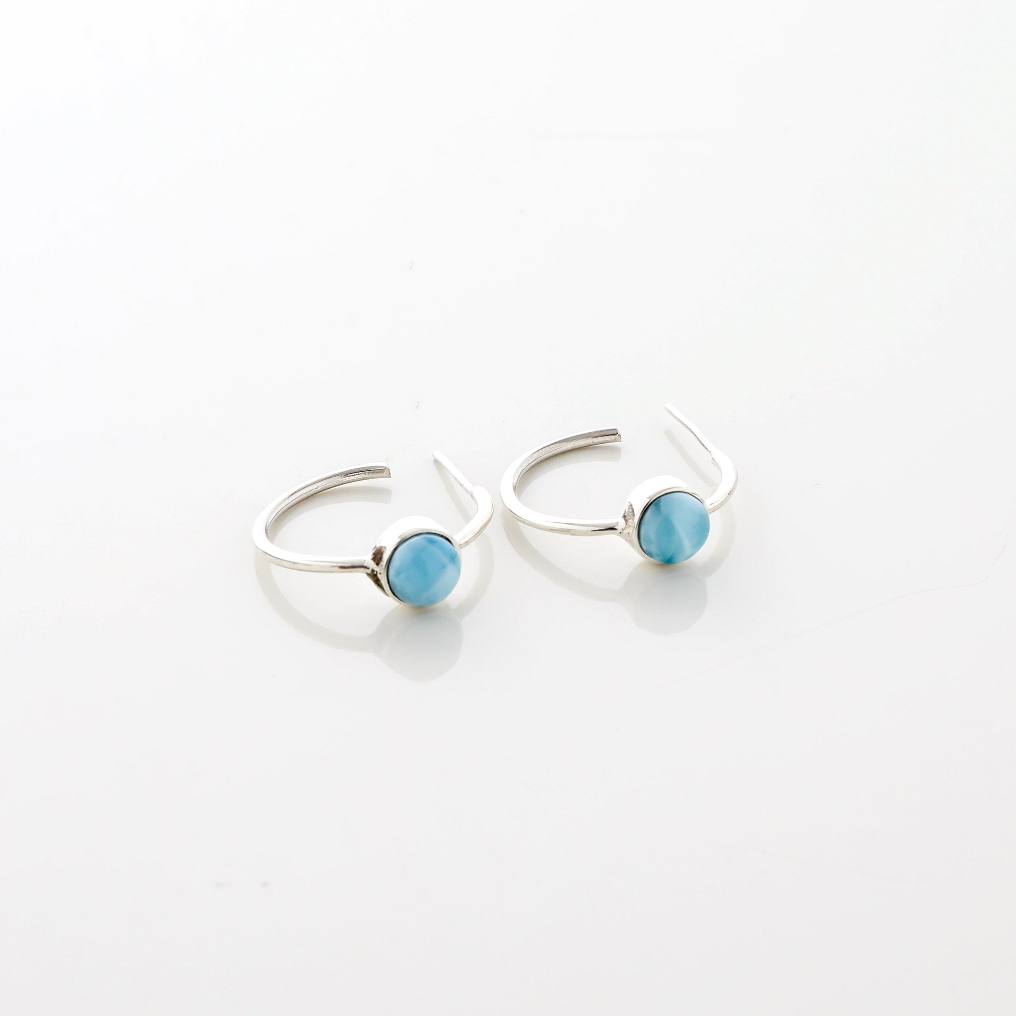 Larimar Earrings Valencia Minimalist Hoops