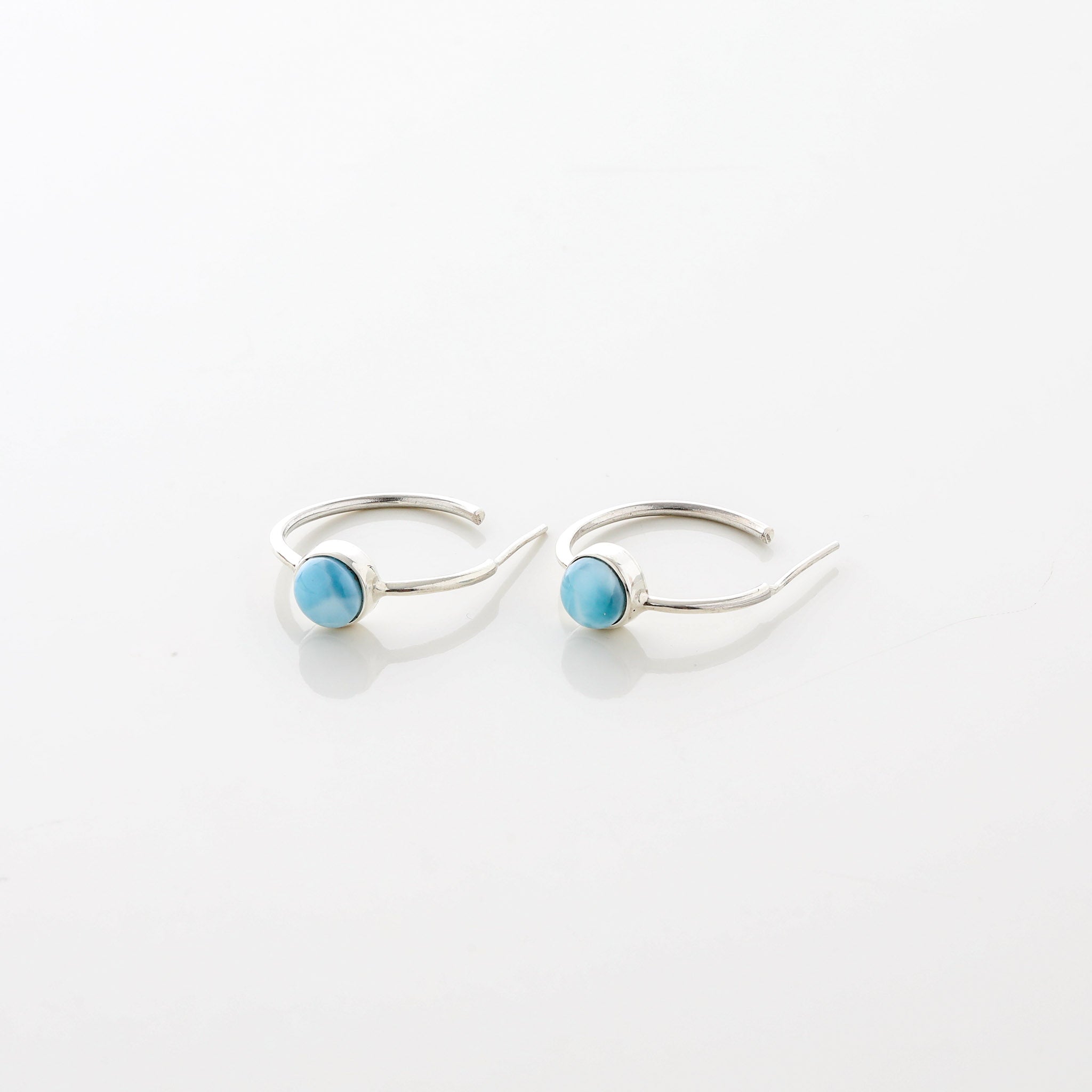 Larimar Earrings Valencia Minimalist Hoops