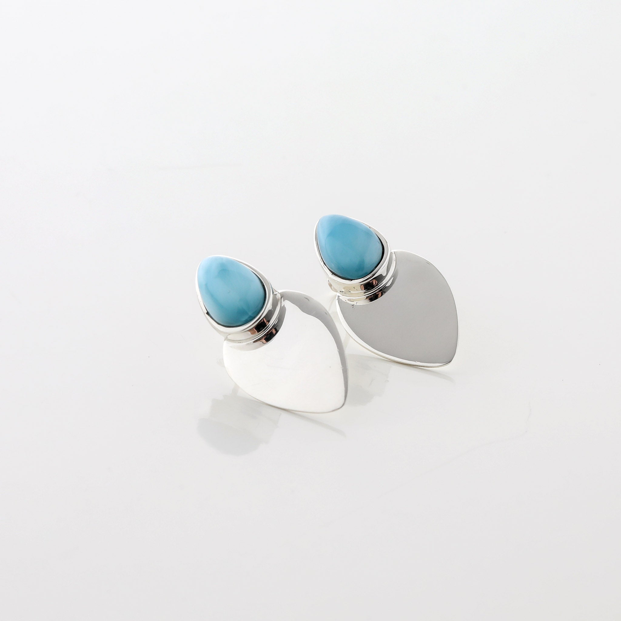 Larimar and Silver Vivia Earrings