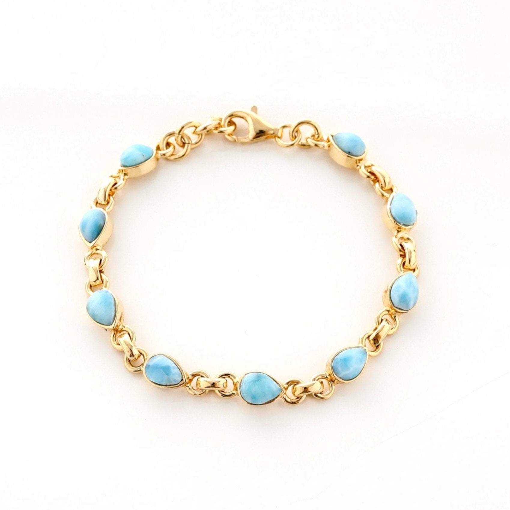 Dominican Larimar Astral Bracelet Gold Vermeil