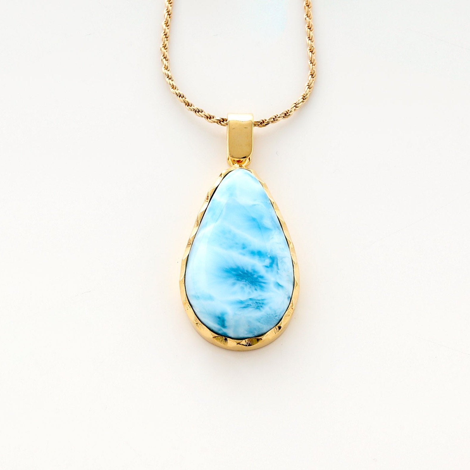  Larimar Gold Vermeil Cassia Pendant 