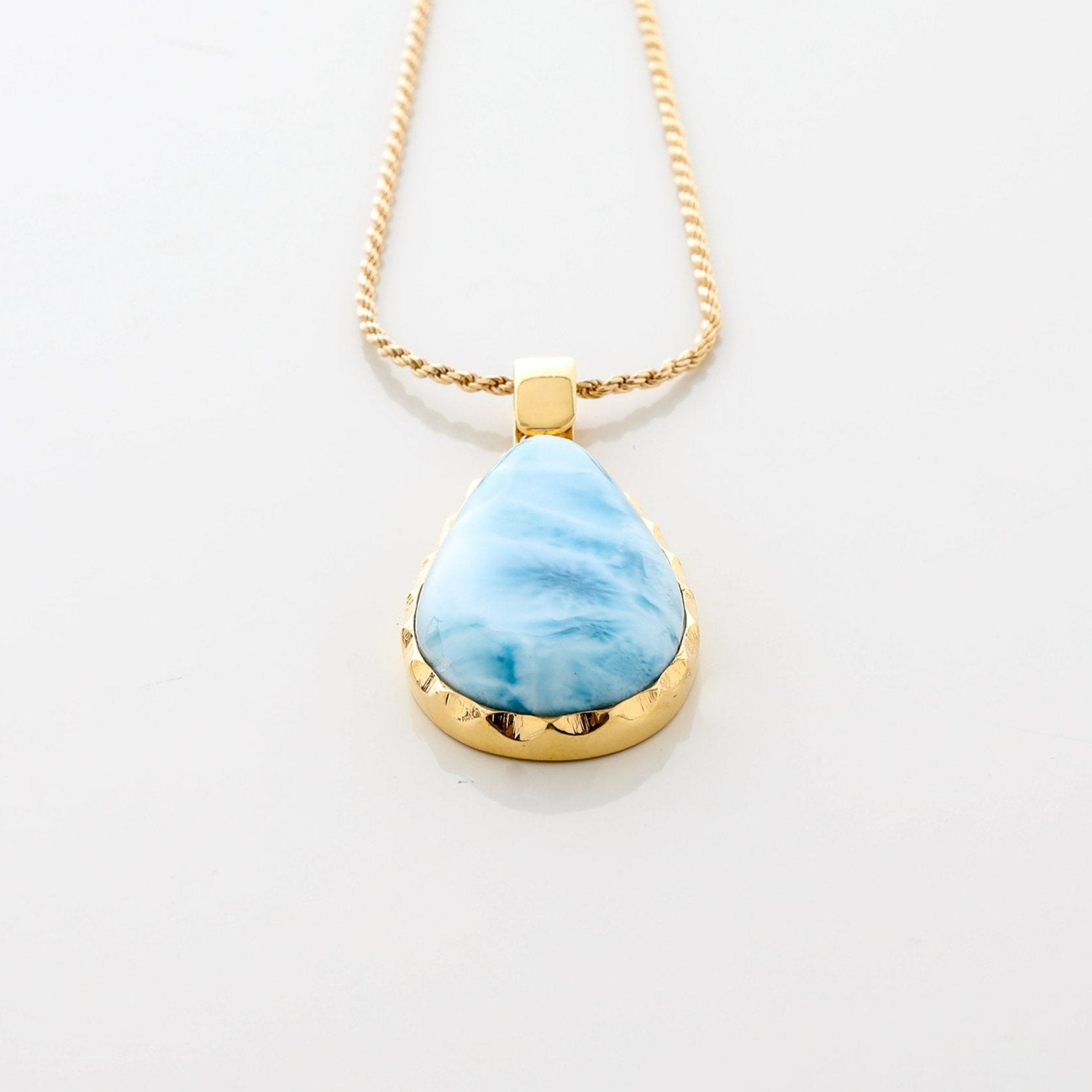 Larimar Gold Vermeil Carmine Pendant