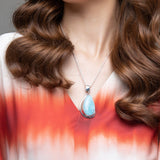 Larimar vibrant blue pendant for women