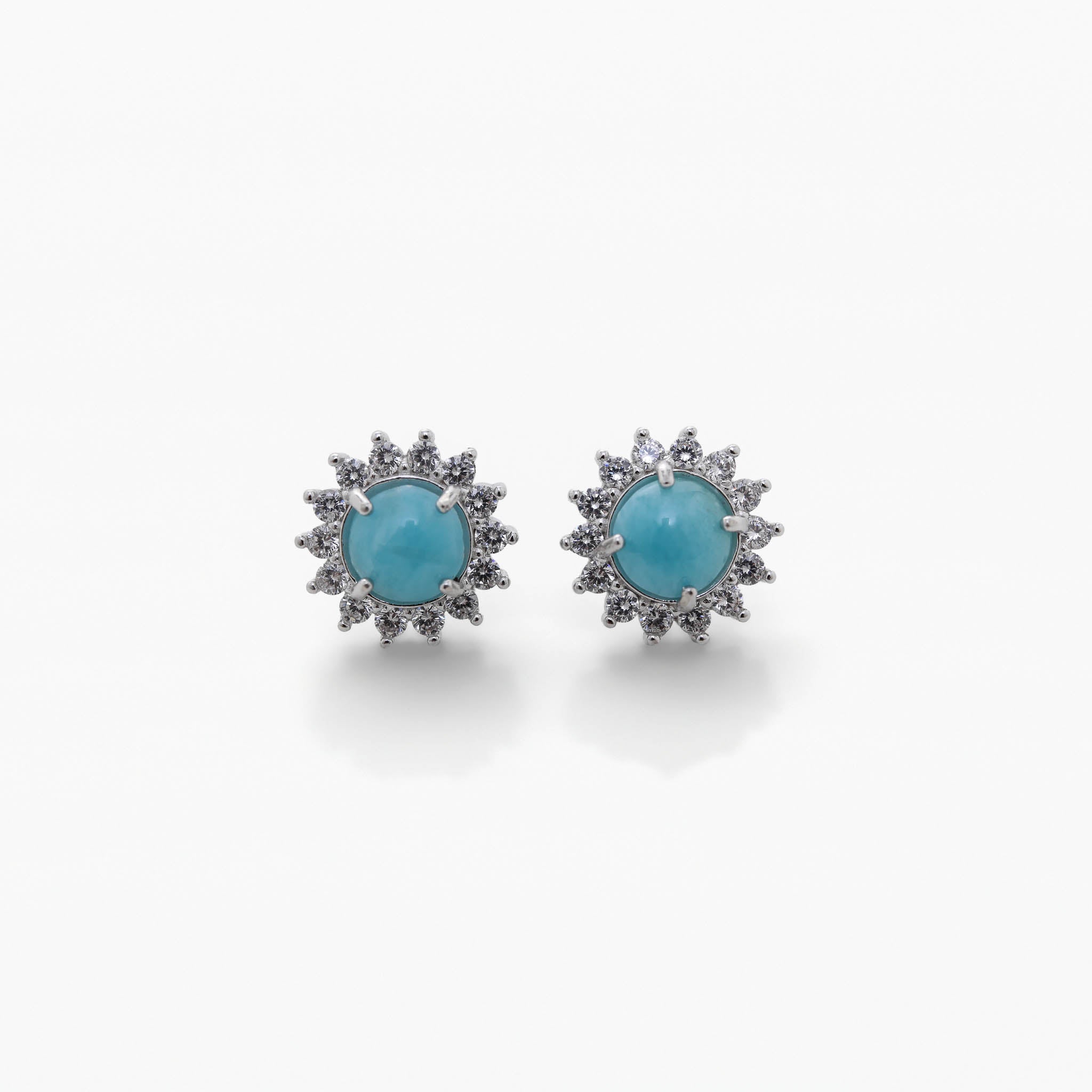 Larimar & Zirconia Earrings Keepsake