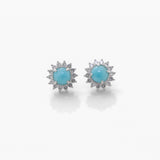 Larimar & Zirconia Earrings Keepsake