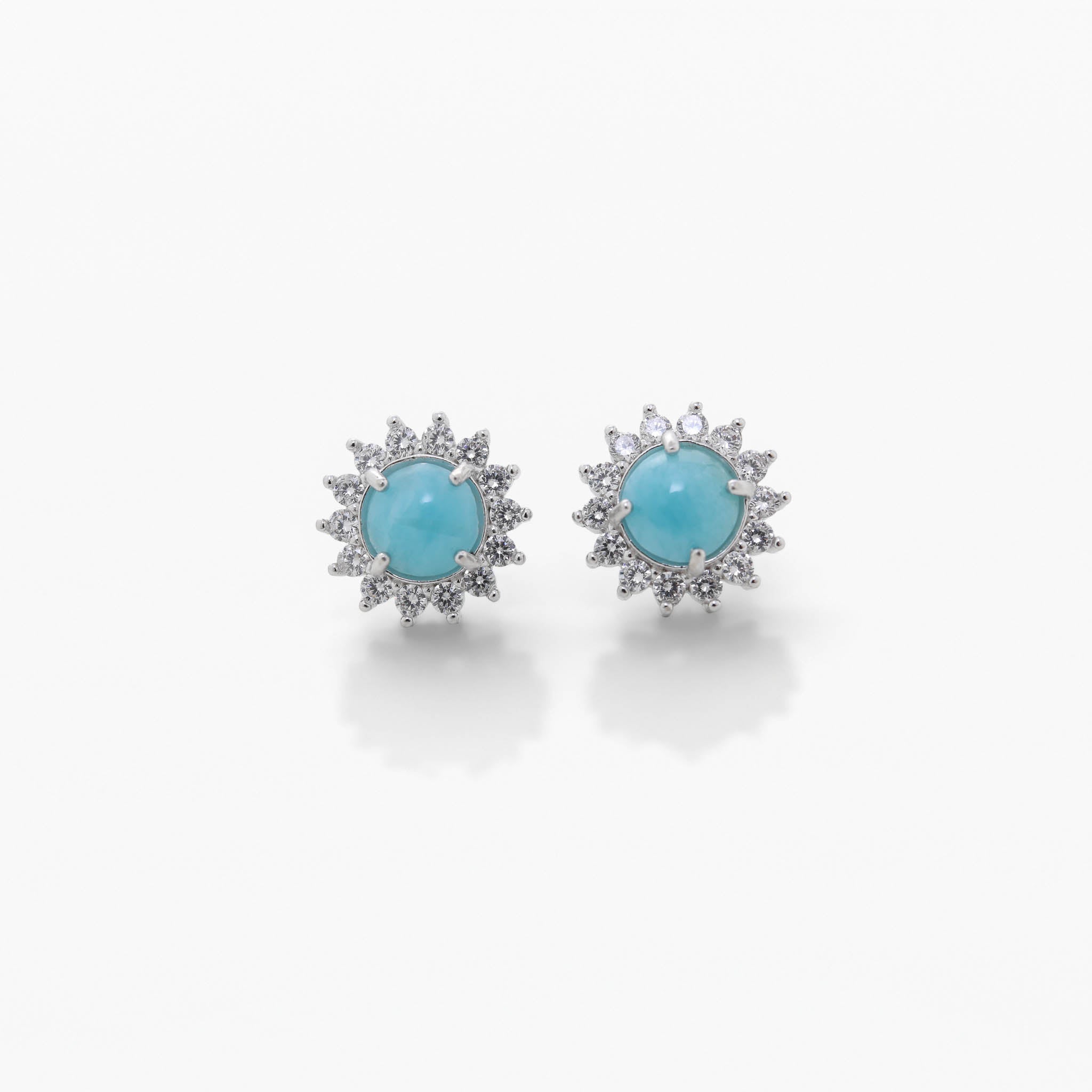Larimar & Zirconia Earrings Keepsake