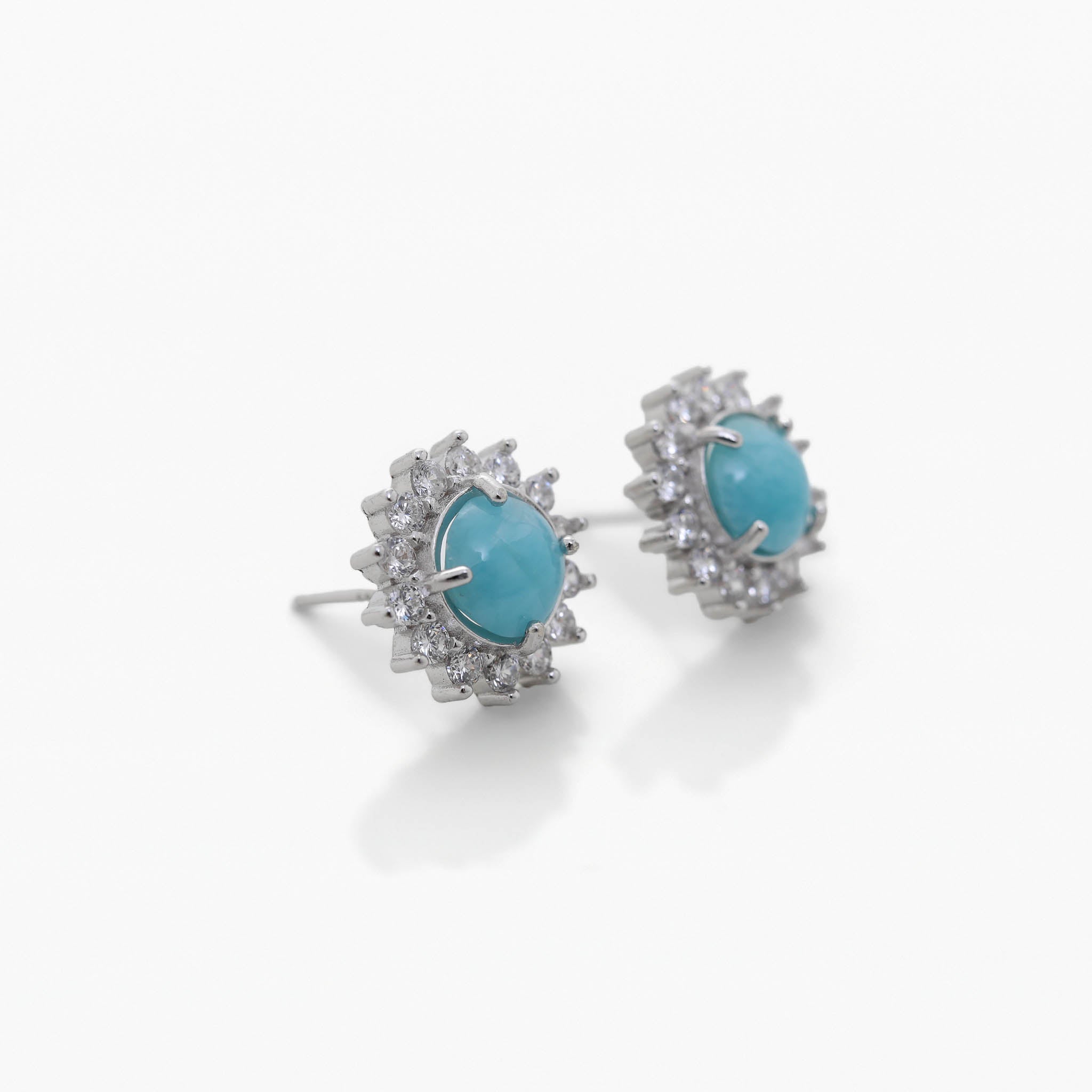 Larimar & Zirconia Earrings Keepsake