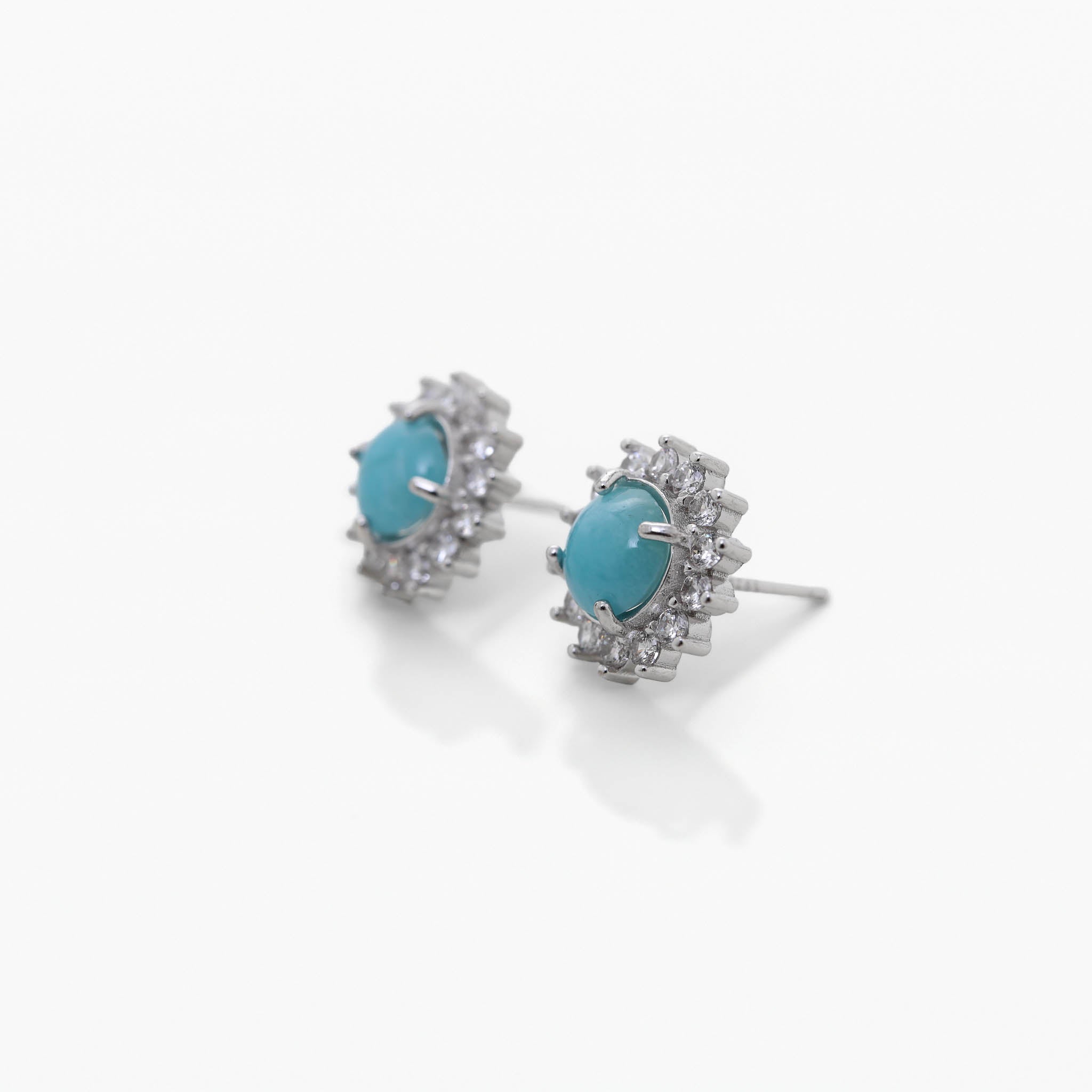 Larimar & Zirconia Earrings Keepsake