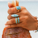 Larimar Eternity Ring Band