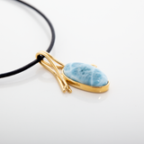 Larimar Gold Vermeil Yarrow Pendant 