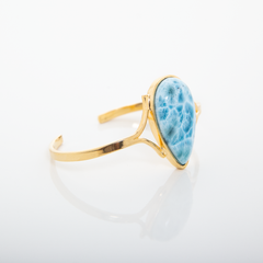 Larimar Stone Gold Vermeil Cuff Elba by The Larimar Shop®