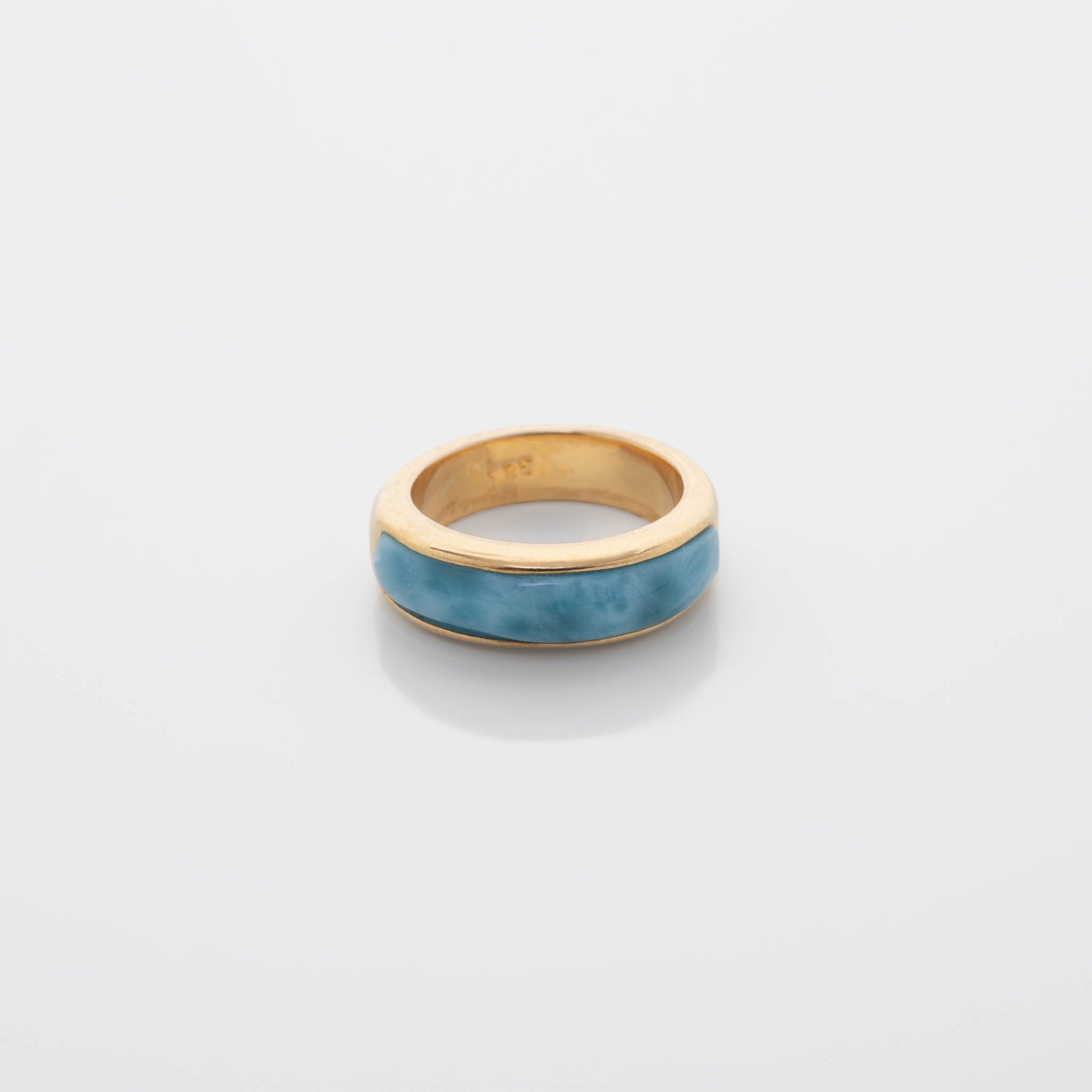 Larimar Gold Vermeil Eternity Ring Band
