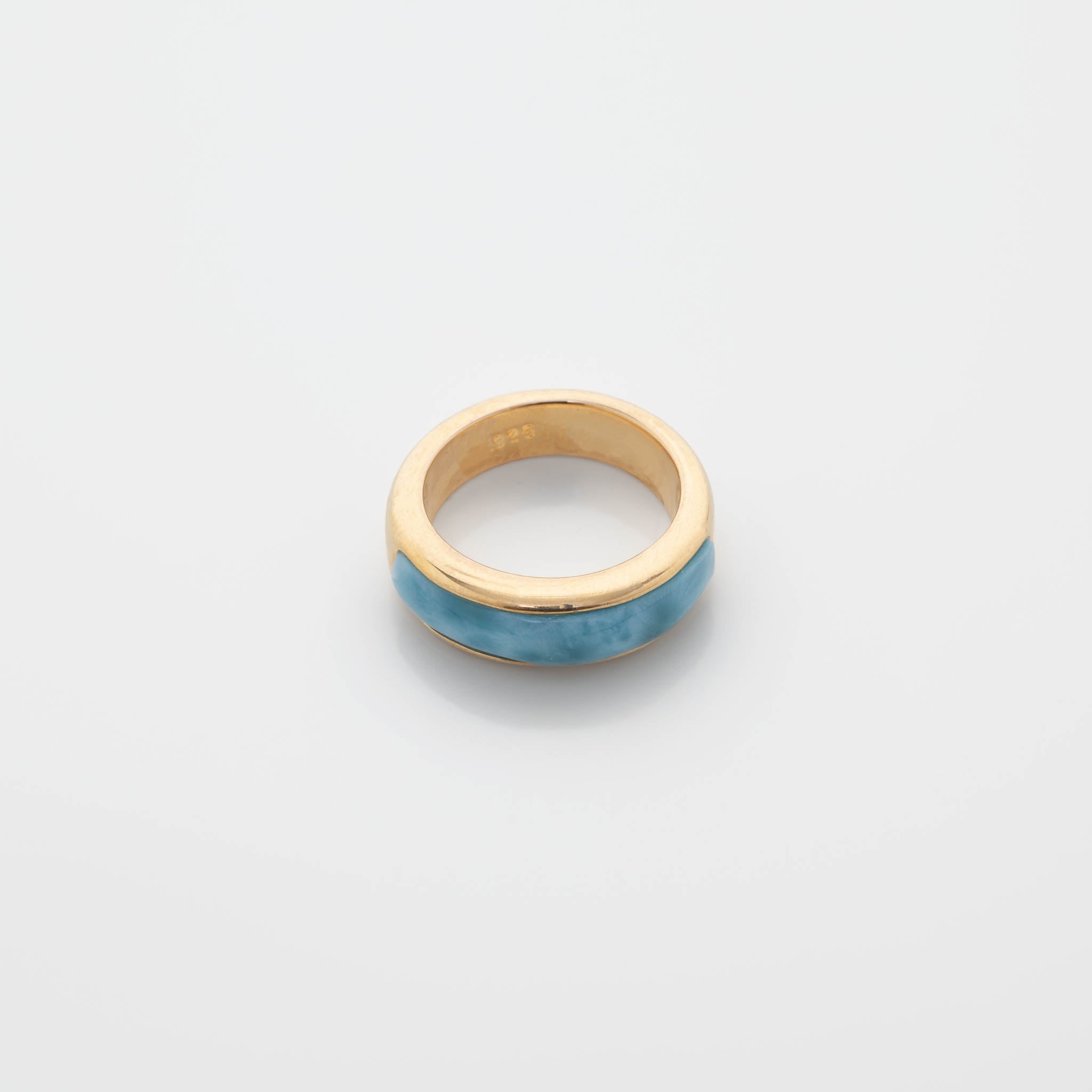 Larimar Gold Vermeil Eternity Ring Band