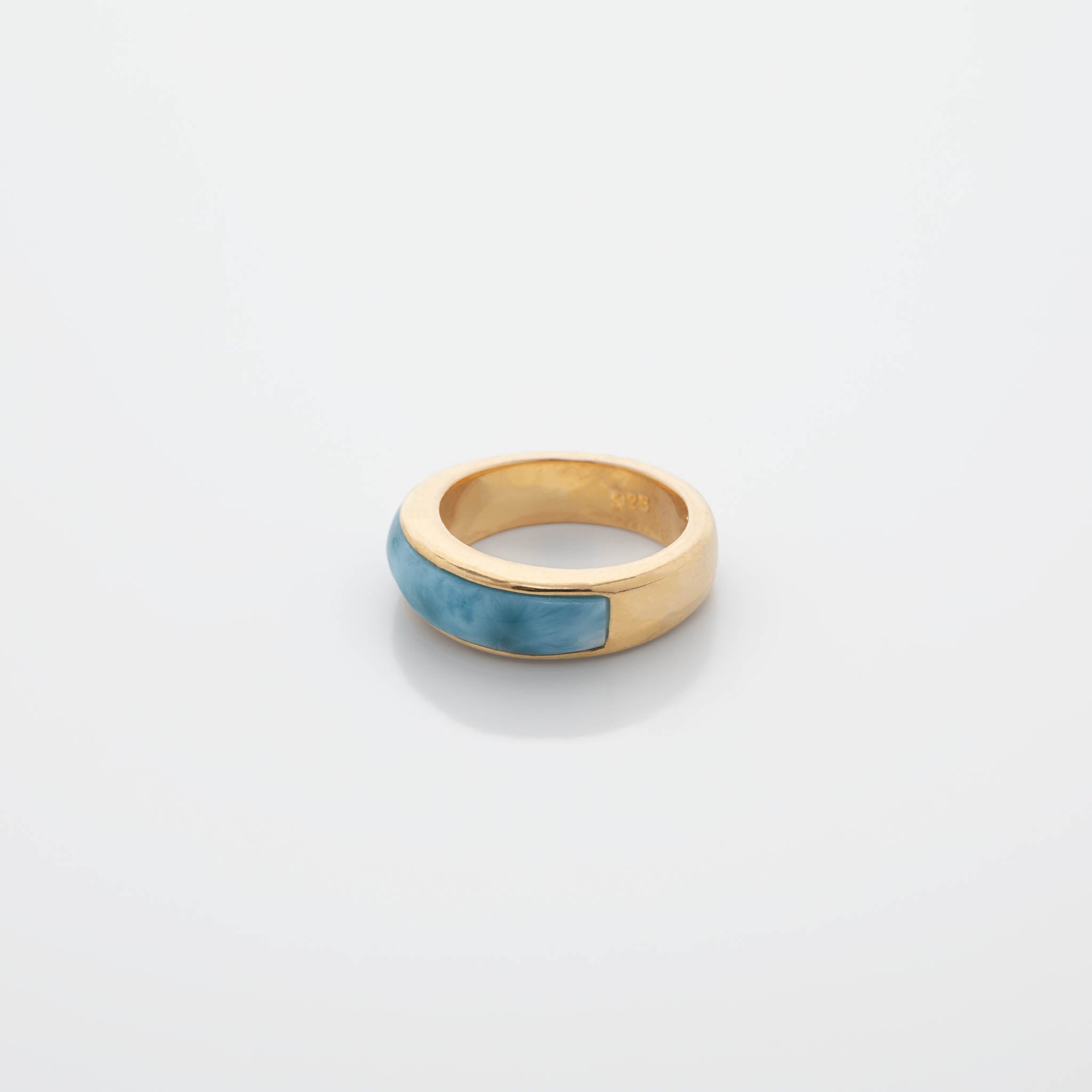Larimar Gold Vermeil Eternity Ring Band