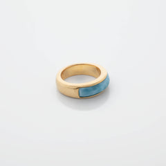 Larimar Gold Vermeil Eternity Ring Band