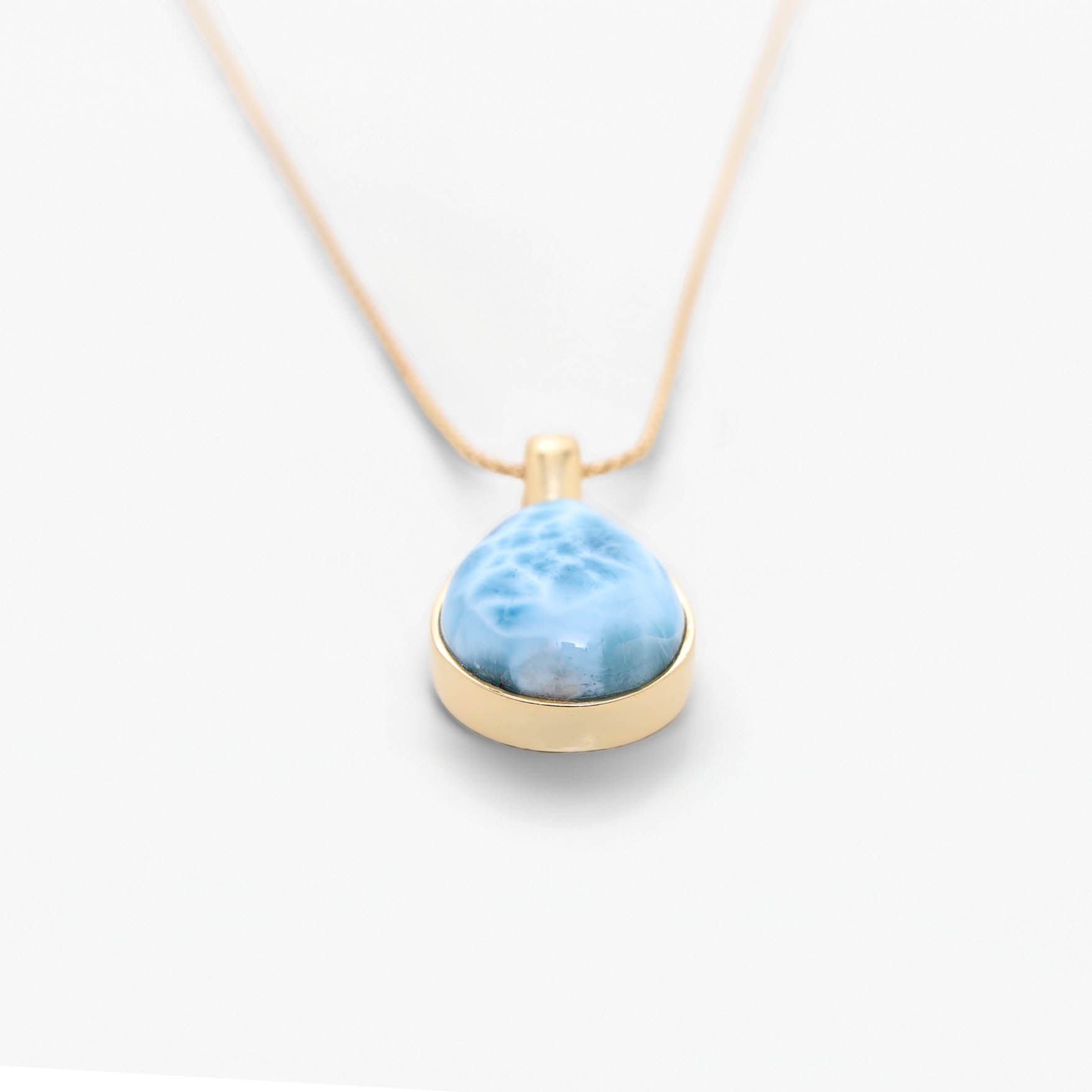 Larimar Gold Vermeil Pendant Jade