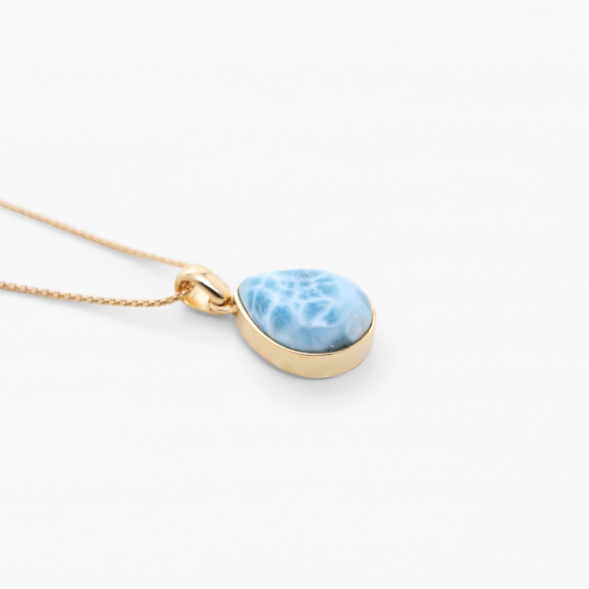 Larimar Gold Vermeil Pendant Jade