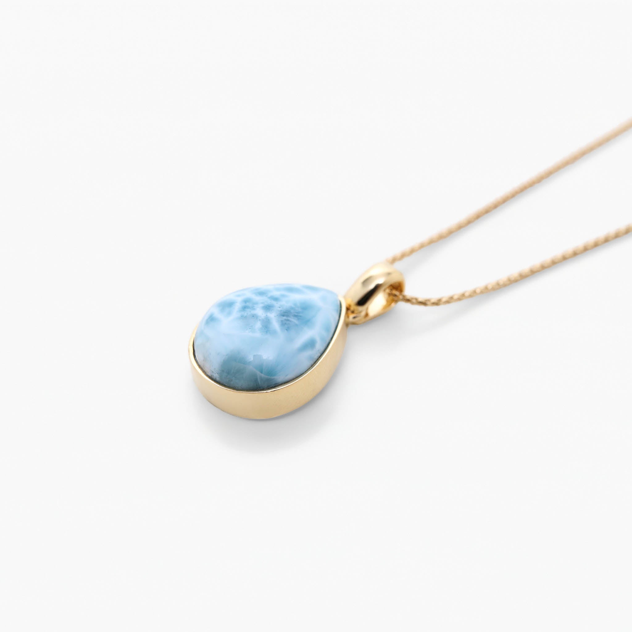 Larimar Gold Vermeil Pendant Jade