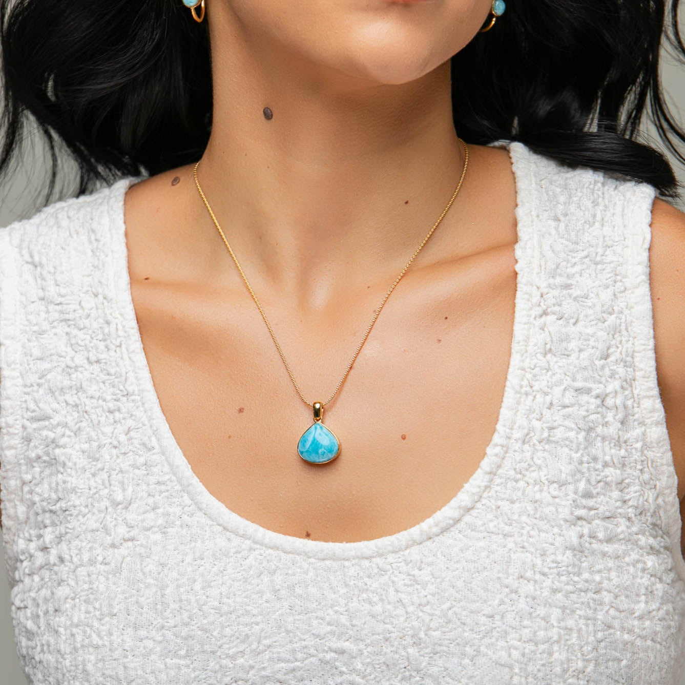 Larimar Gold Vermeil Pendant Ally