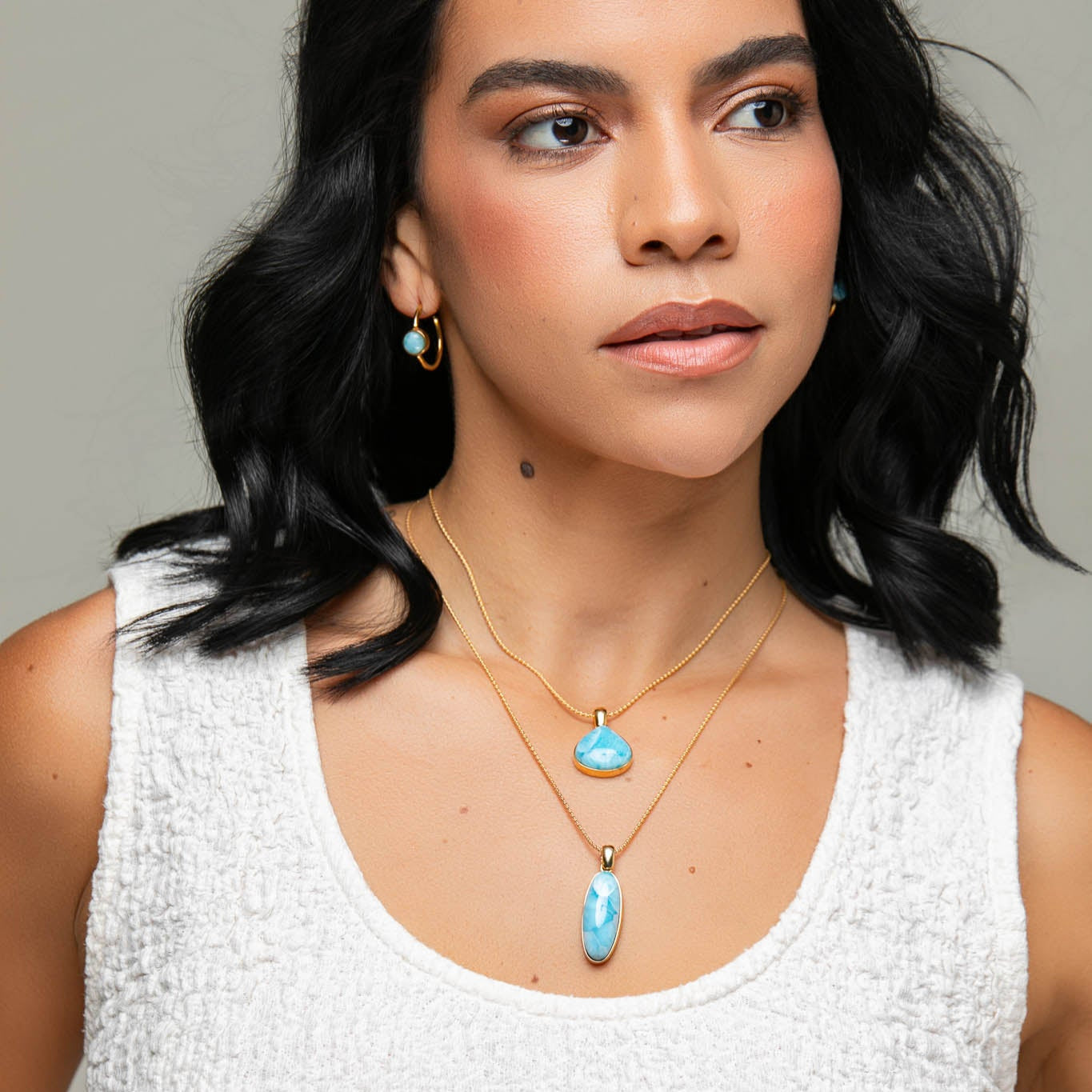 Larimar Gold Vermeil Pendant Anastasia