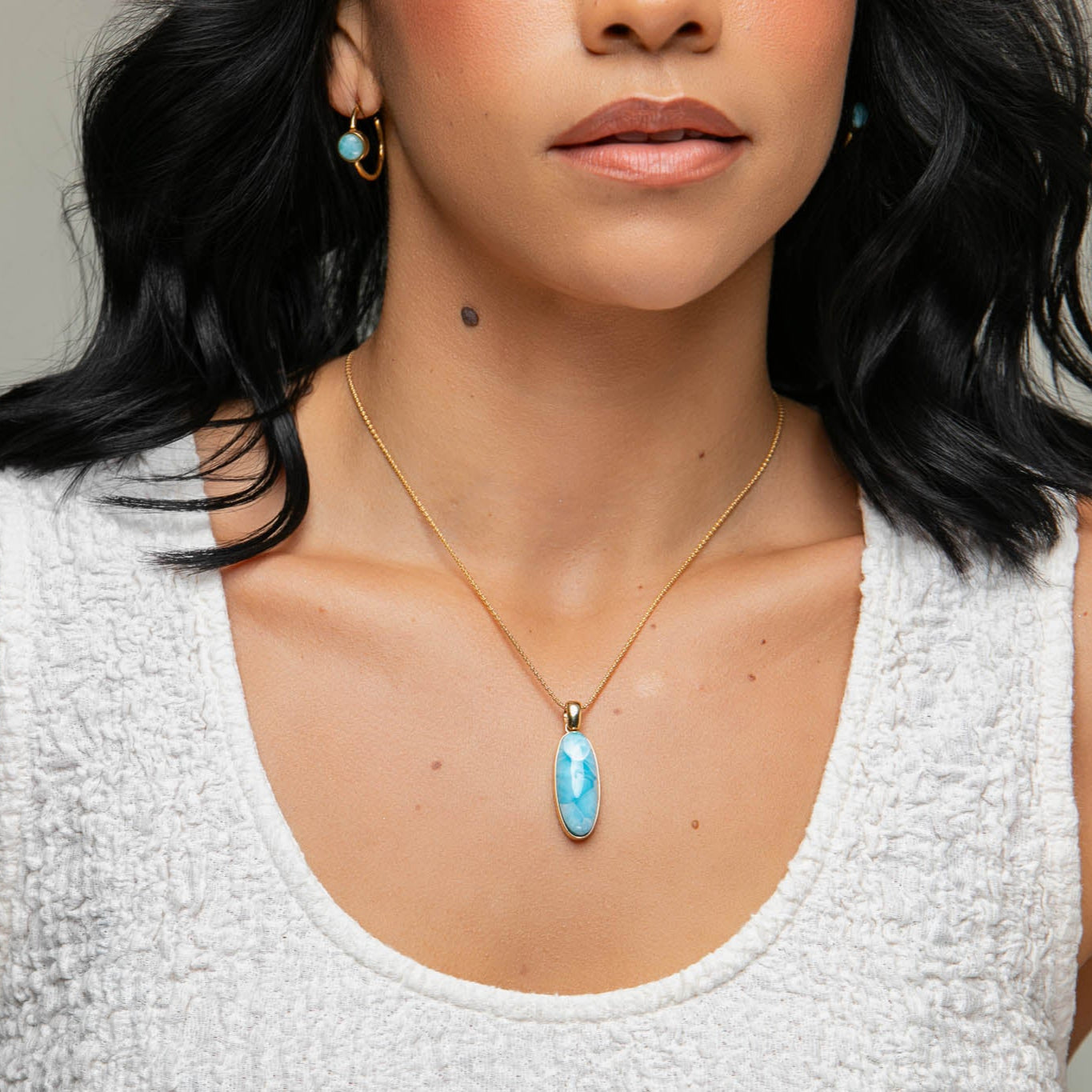 Larimar Gold Vermeil Pendant Anastasia