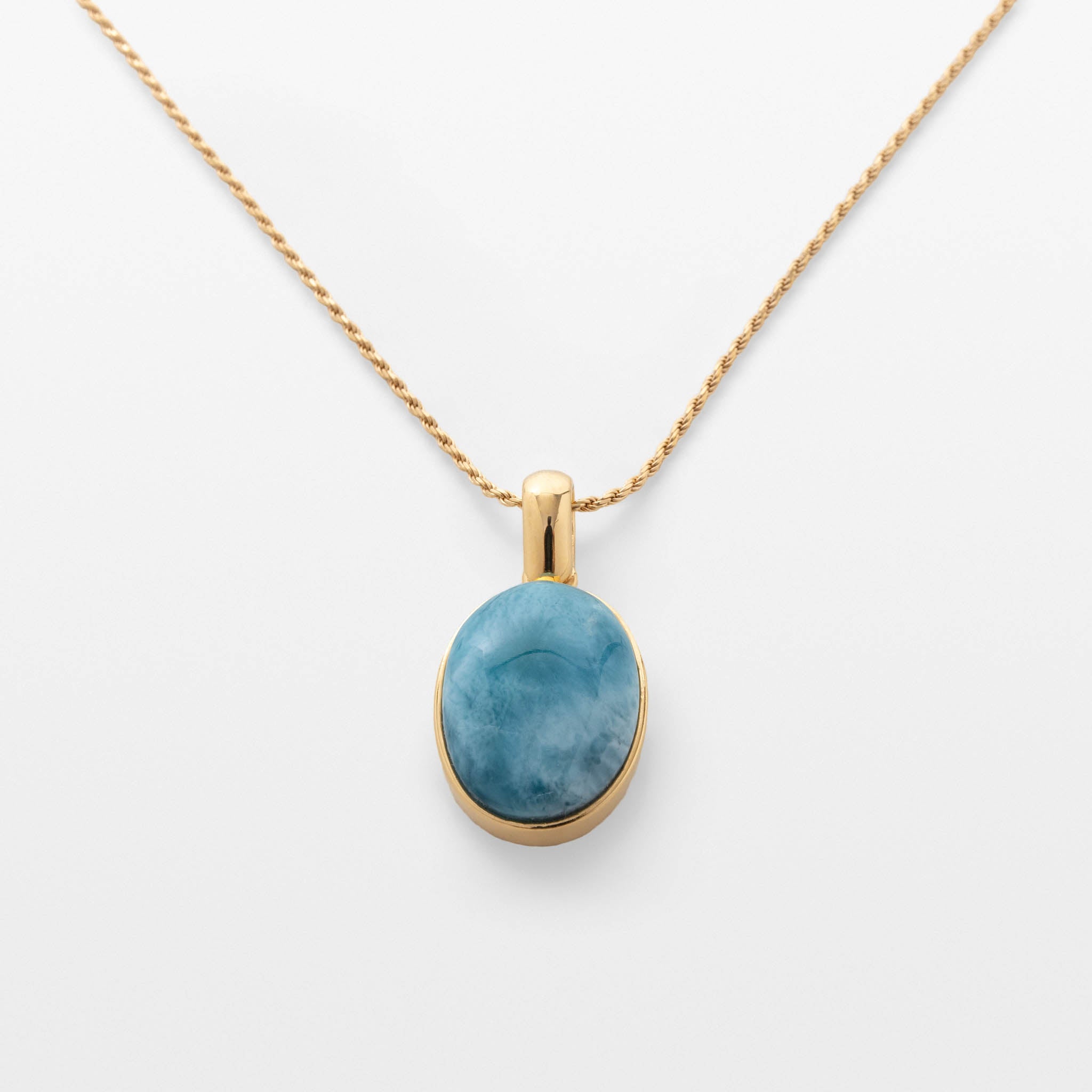 Larimar Oval Pendant Irene Gold Vermeil
