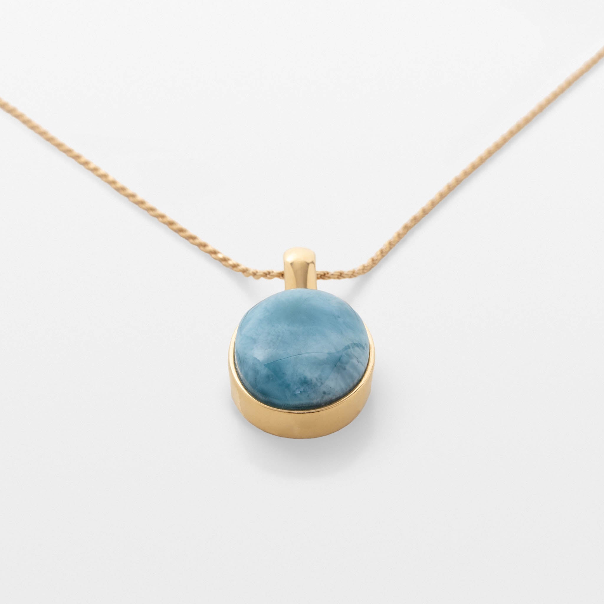 Larimar Oval Pendant Irene Gold Vermeil