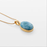 Larimar Oval Pendant Irene Gold Vermeil