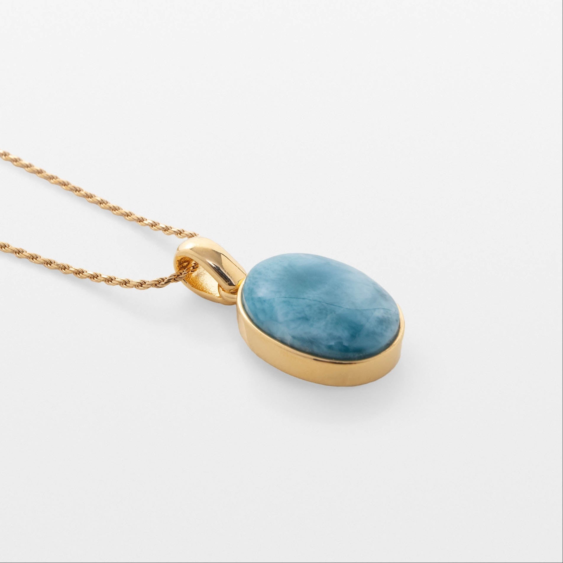 Larimar Oval Pendant Irene Gold Vermeil