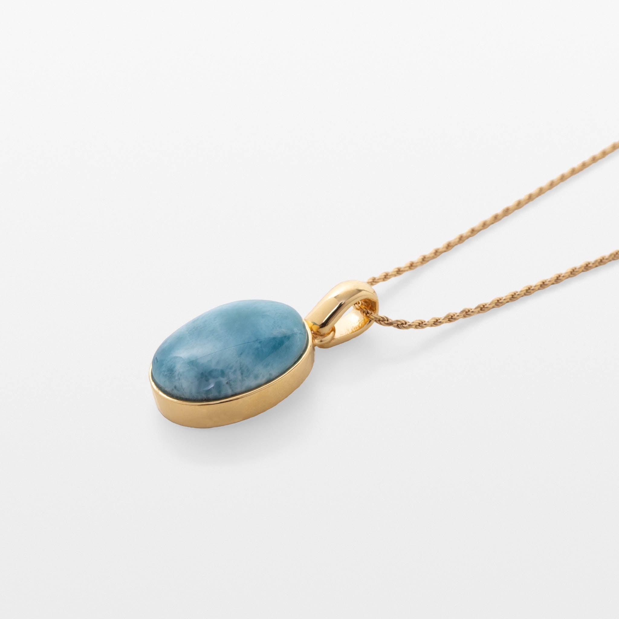 Larimar Oval Pendant Irene Gold Vermeil